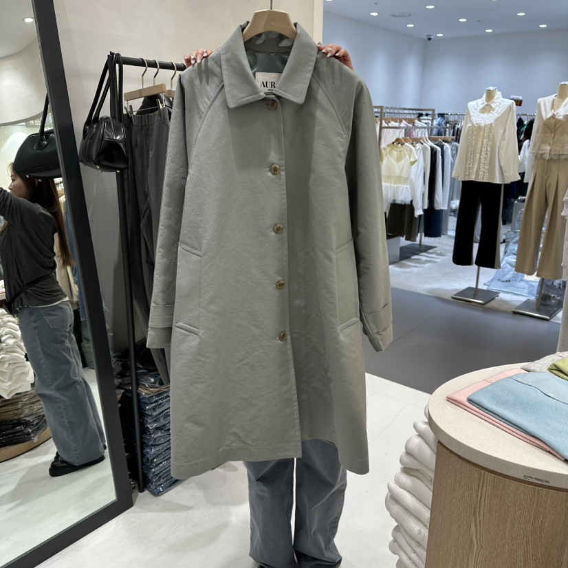 AURA東大門實拍女裝新品熱賣26春夏推薦休閑職業長款風衣Au ra長款風衣圖色2