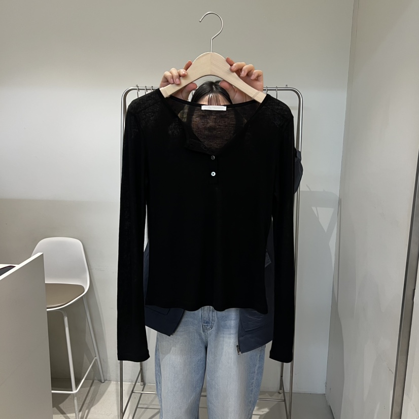 OUTRENE韓國代購女裝新品休閑時尚熱賣人氣職業26春夏長袖T恤OUTRENE長袖T恤圖色3