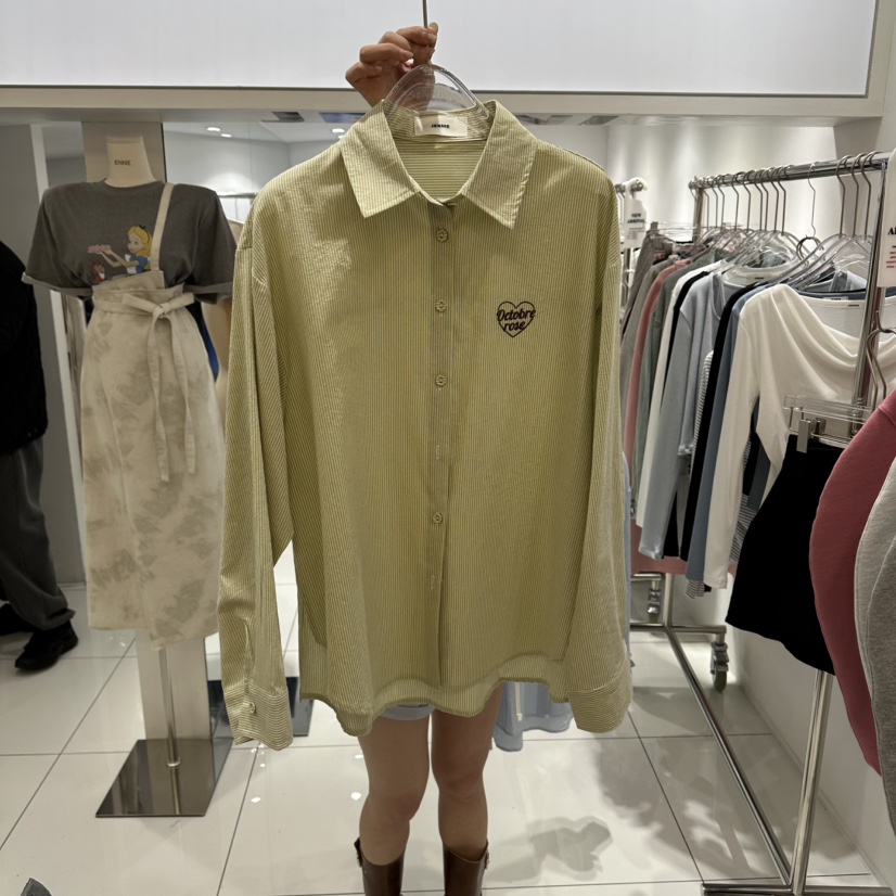 JENNIE韓國代購女士新款26春夏休閑時尚真品襯衫蕾絲衫刺繡JENNIE/VENEFIT襯衫/蕾絲衫圖色2