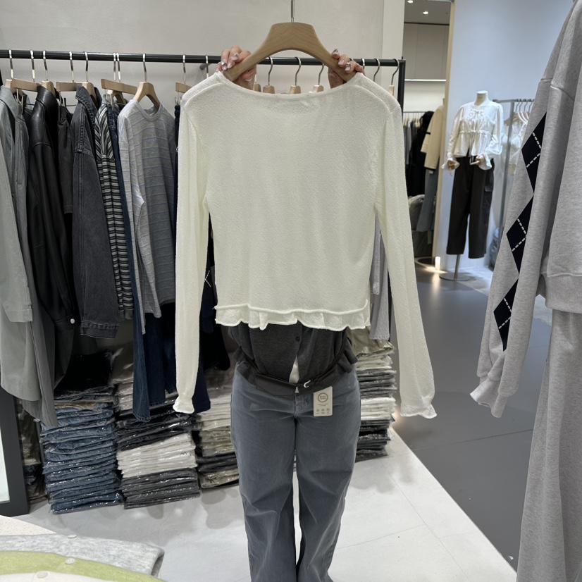 AURA東大門直郵女士新款時尚真品休閑熱賣推薦針織衫褶皺Au ra針織衫