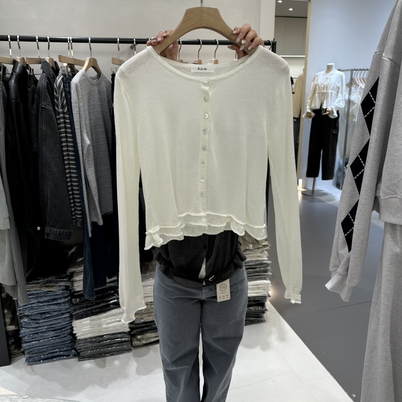 AURA東大門直郵女士新款時尚真品休閑熱賣推薦針織衫褶皺Au ra針織衫圖色1