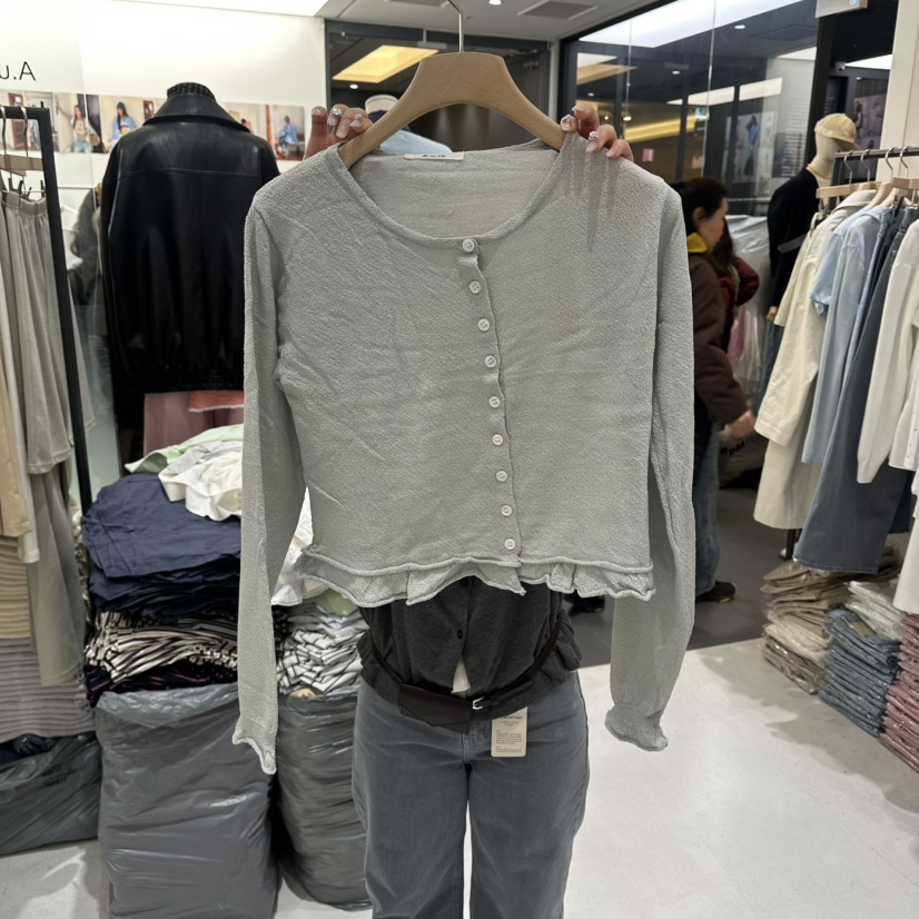 AURA東大門直郵女士新款時尚真品休閑熱賣推薦針織衫褶皺Au ra針織衫圖色2