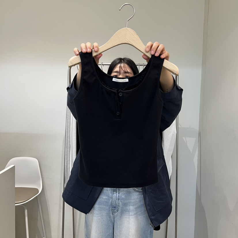 OUTRENE韓國代購女裝新款熱賣真品職業休閑人氣吊帶背心蕾絲OUTRENE吊帶/背心圖色3