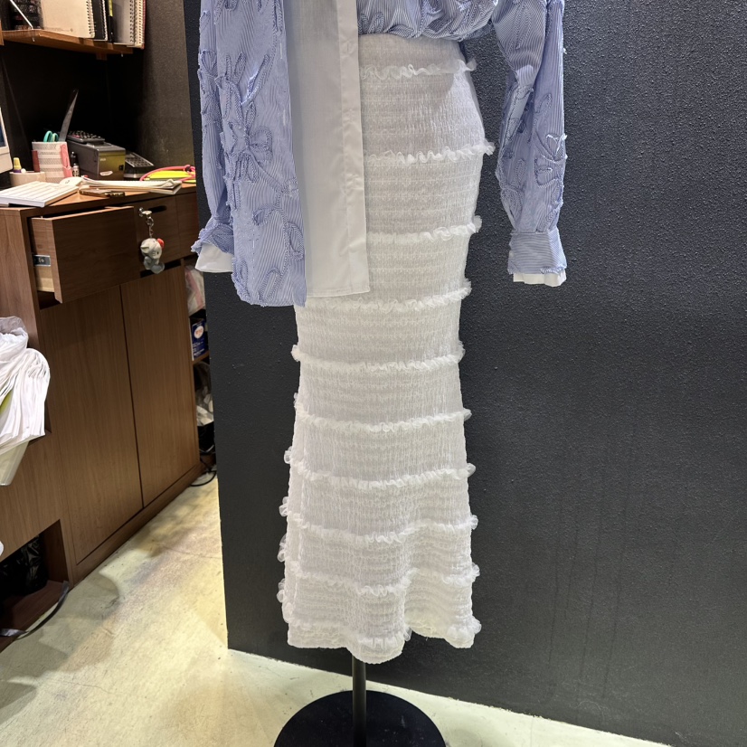 CHAVI東大門實拍女裝新款職業人氣推薦真品時尚熱賣長裙褶皺CHAVI長裙