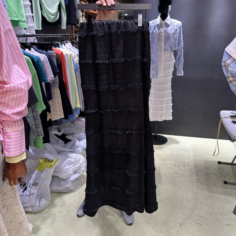 CHAVI東大門實拍女裝新款職業人氣推薦真品時尚熱賣長裙褶皺CHAVI長裙圖色2