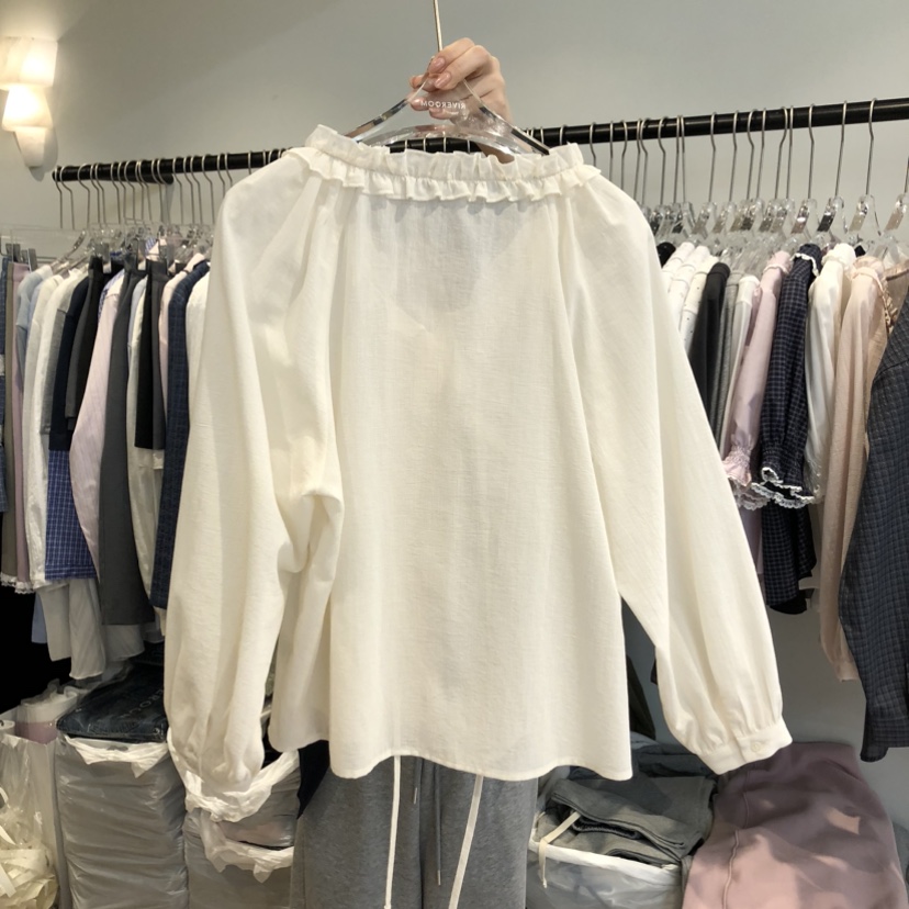 RIVEROOM東大門代購女裝新款休閑時尚職業襯衫蕾絲衫柔軟RIVEROOM襯衫/蕾絲衫