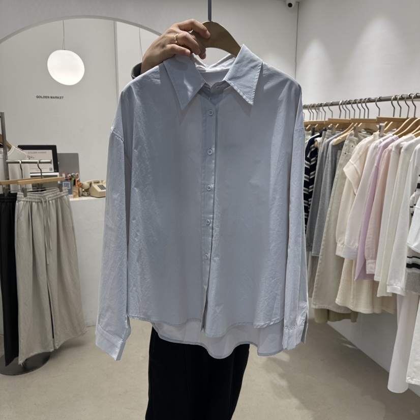 GOLDEN MARKET韓國代購女裝新品時尚襯衫蕾絲衫棉質褶裥GOLDEN MARKET襯衫/蕾絲衫圖色2
