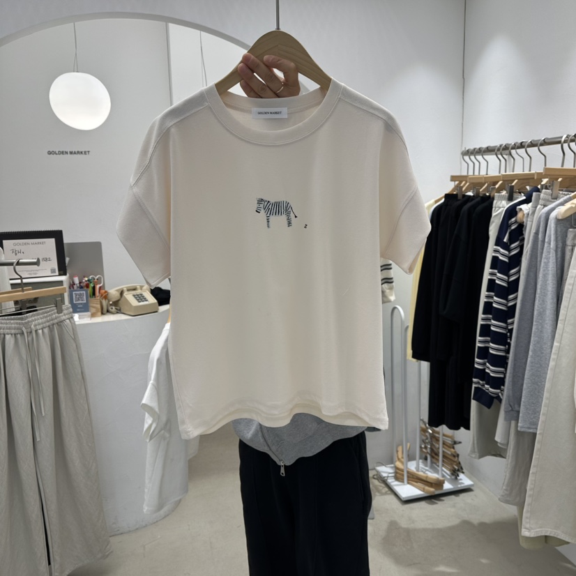 GOLDEN MARKET東大門實拍女士新品時尚真品26春夏職業T恤GOLDEN MARKETT恤圖色1