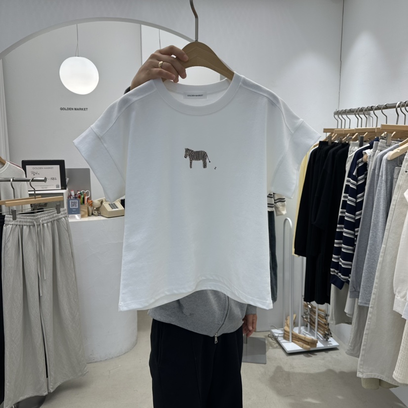 GOLDEN MARKET東大門實拍女士新品時尚真品26春夏職業T恤GOLDEN MARKETT恤圖色2