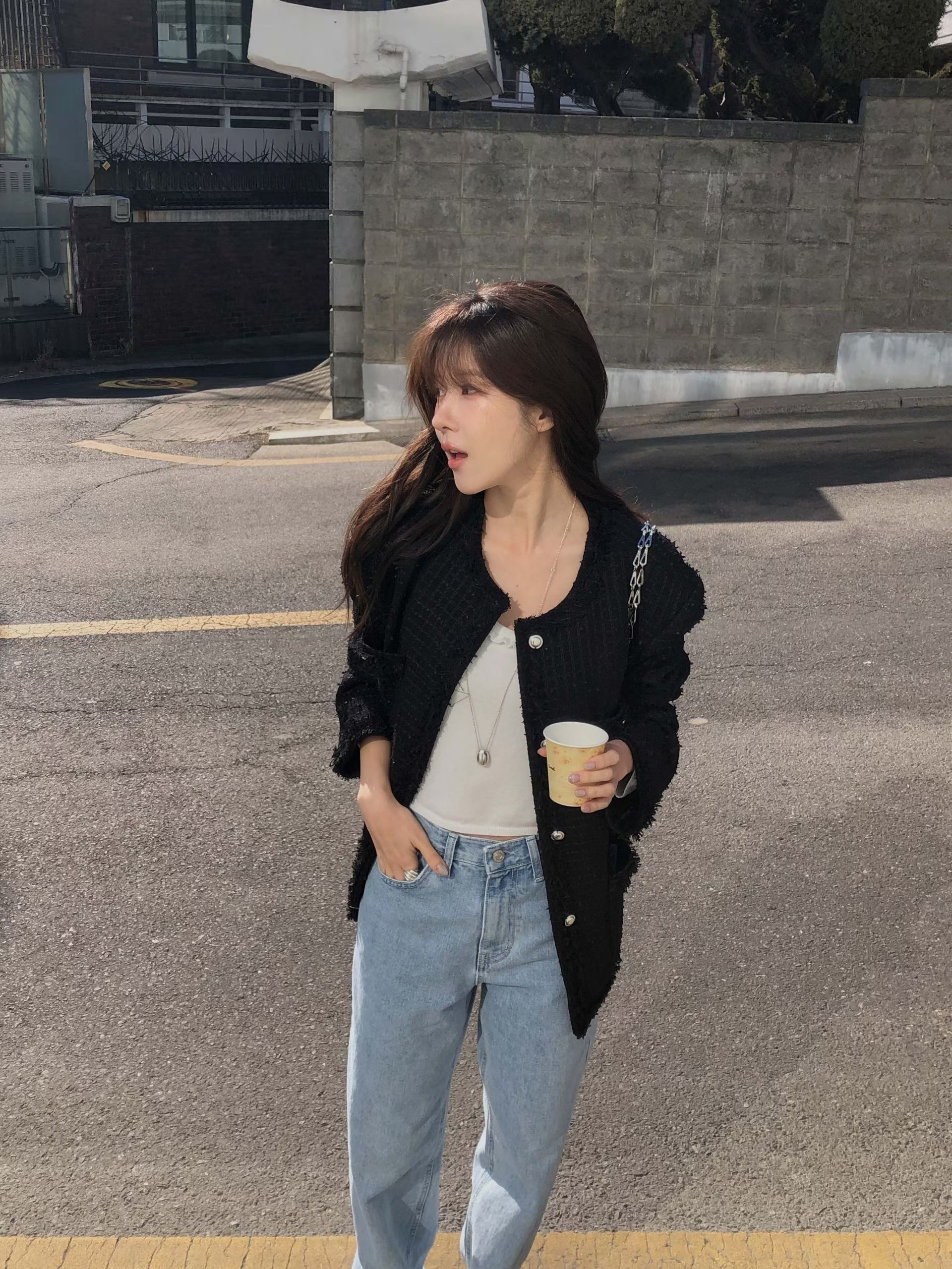 MIELLE-미엘르-OT東大門實拍女裝新款推薦時尚夾克粗花呢MIELLE-미엘르-OT夾克