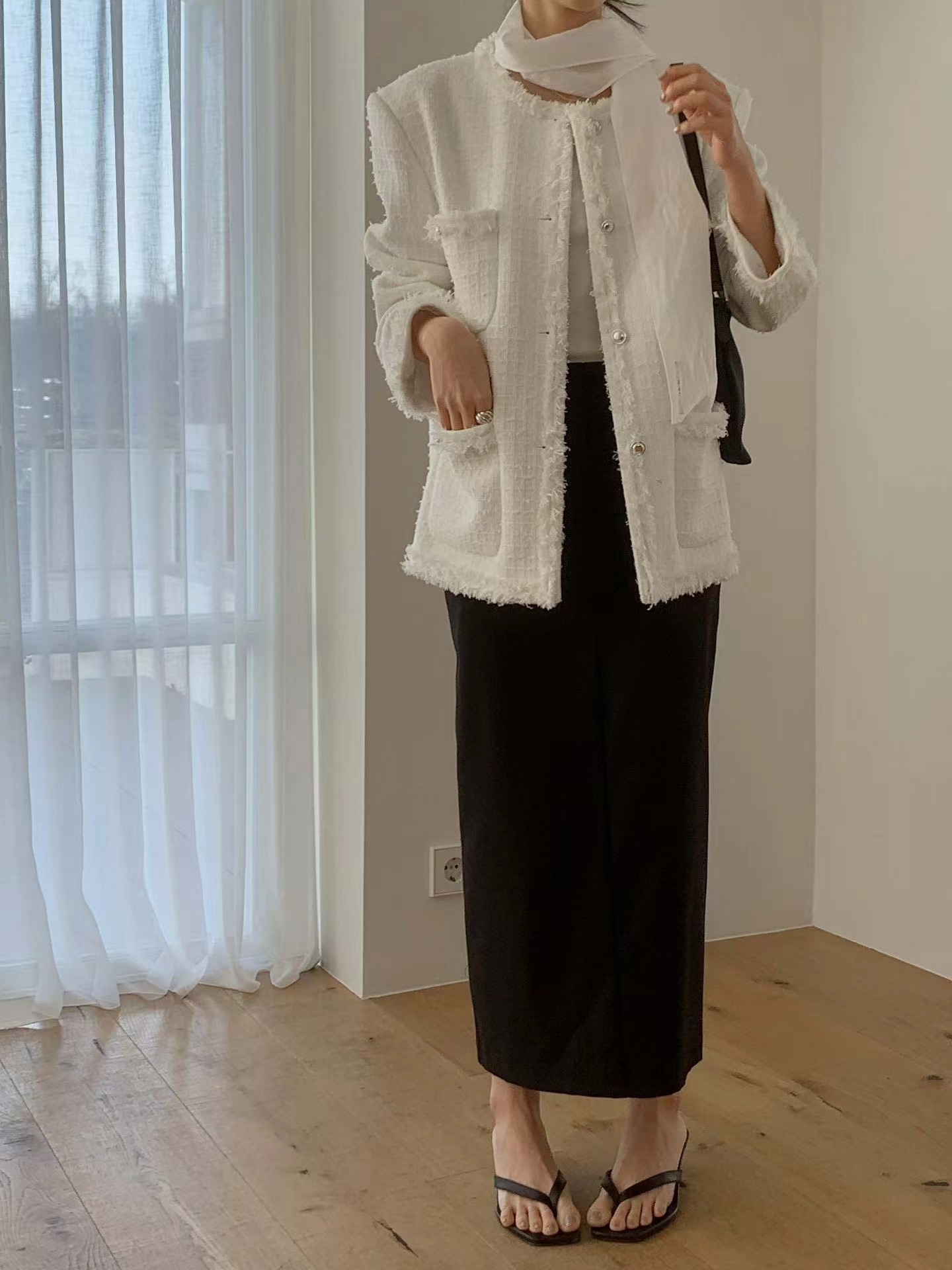 MIELLE-미엘르-OT東大門實拍女裝新款推薦時尚夾克粗花呢MIELLE-미엘르-OT夾克