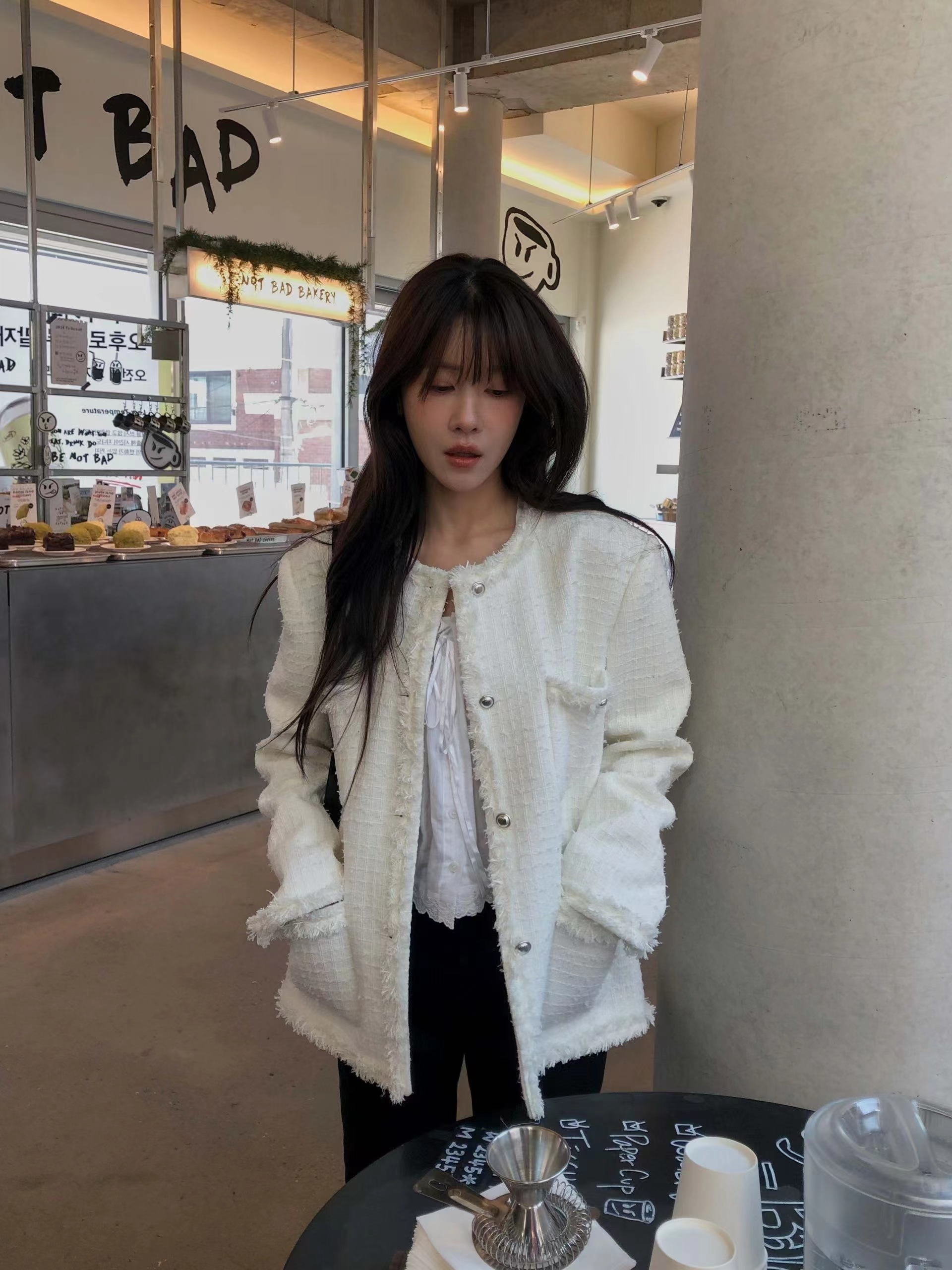 MIELLE-미엘르-OT東大門實拍女裝新款推薦時尚夾克粗花呢MIELLE-미엘르-OT夾克