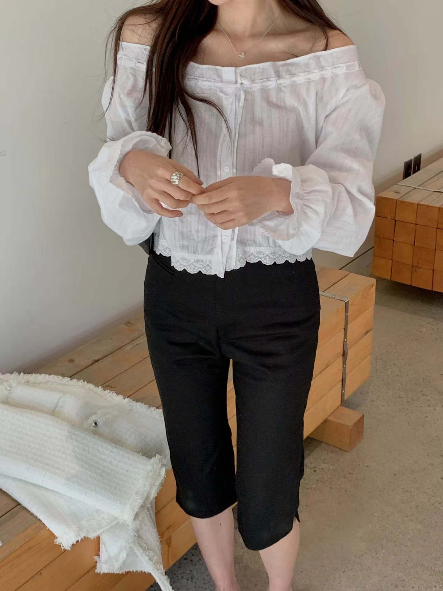 MIELLE-미엘르-OT韓國直郵女士新品休閑職業人氣真品短褲MIELLE-미엘르-OT短褲圖色1