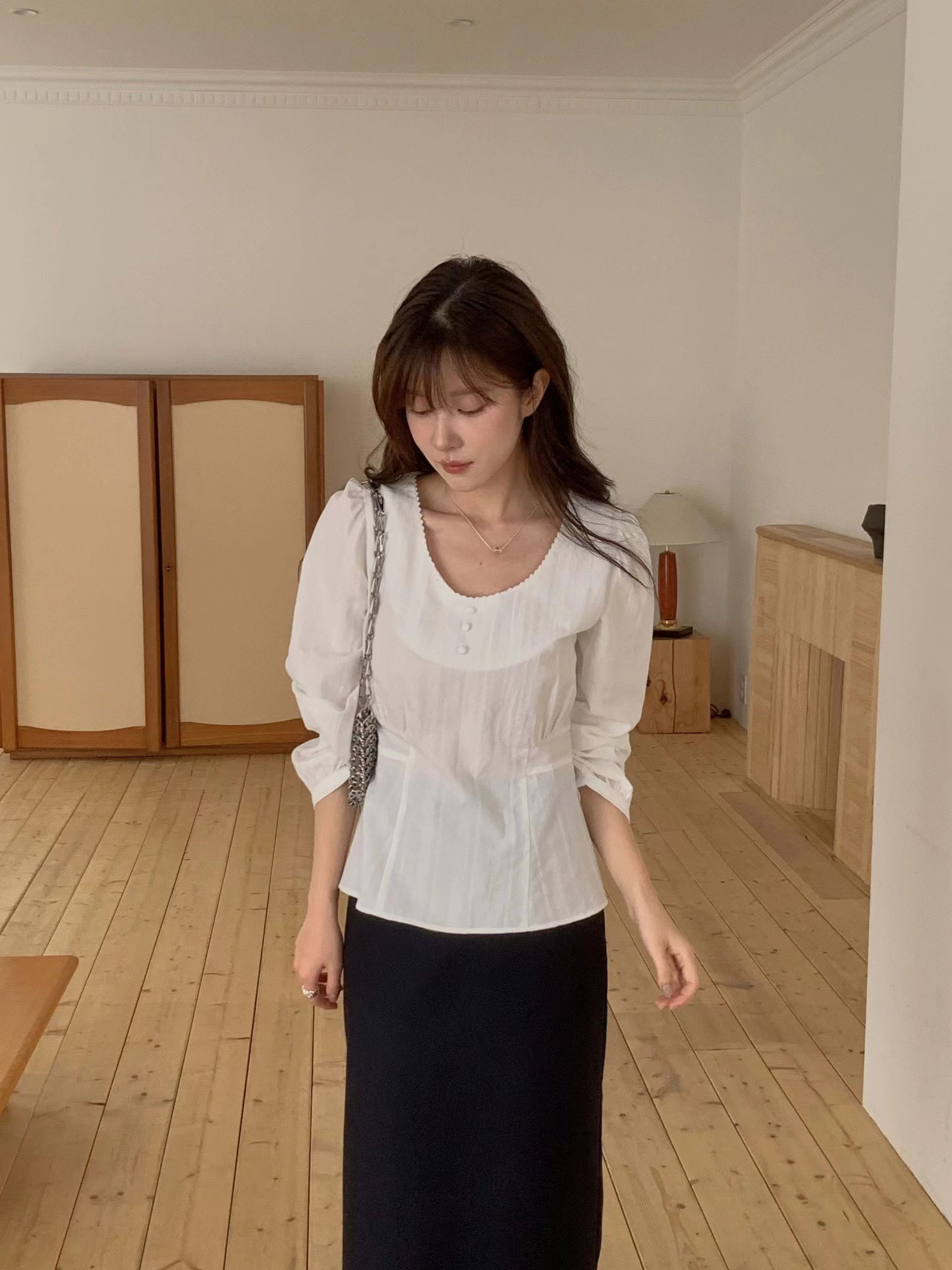 MIELLE-미엘르-OT東大門直郵女士新款人氣真品襯衫蕾絲衫MIELLE-미엘르-OT襯衫/蕾絲衫