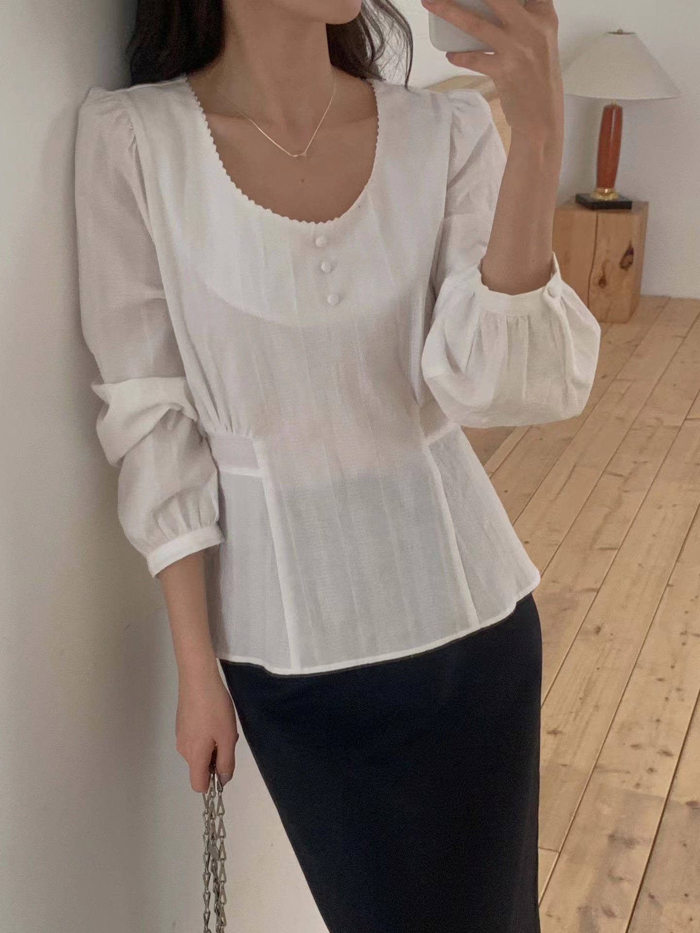 MIELLE-미엘르-OT東大門直郵女士新款人氣真品襯衫蕾絲衫MIELLE-미엘르-OT襯衫/蕾絲衫圖色1