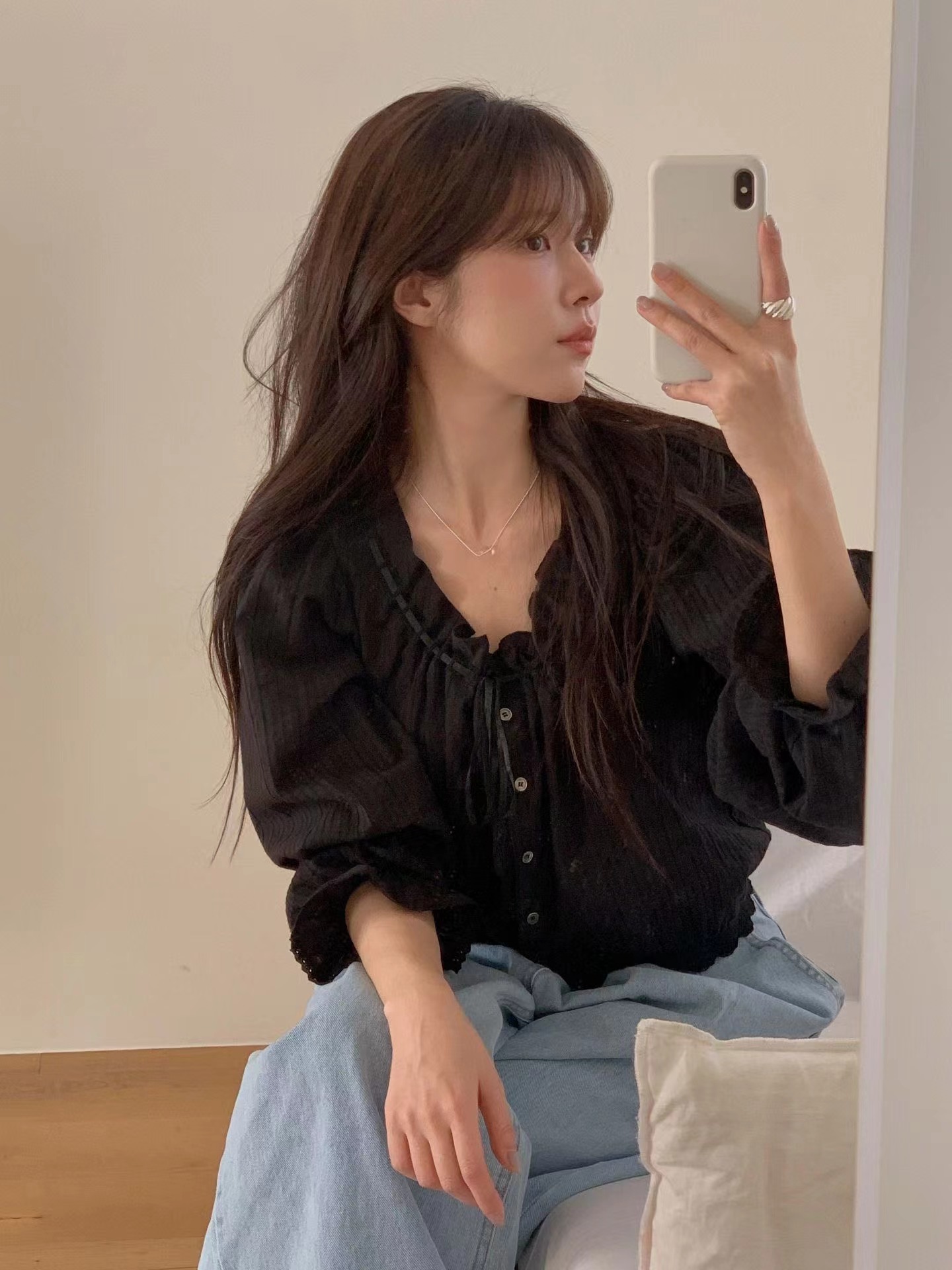 MIELLE-미엘르-OT東大門實拍女士新品真品熱賣襯衫蕾絲衫MIELLE-미엘르-OT襯衫/蕾絲衫圖色2