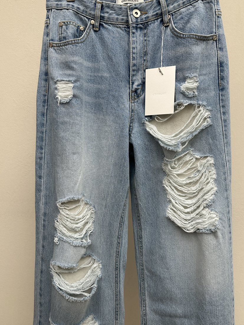 EFFERVESCENT韓國直郵女士新品職業真品26春夏人氣牛仔褲evc/effervescent牛仔褲