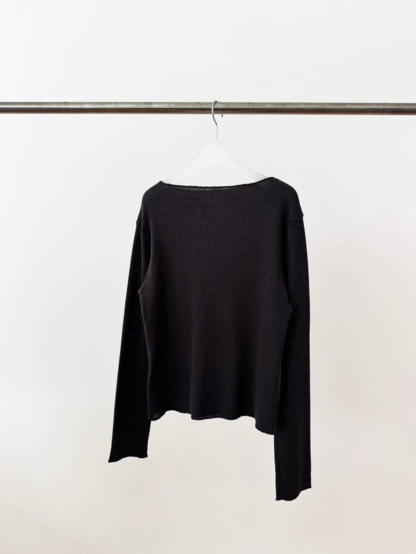 ERUME東大門直郵女士新款真品熱賣長袖T恤華夫格格紋船領ERUME長袖T恤