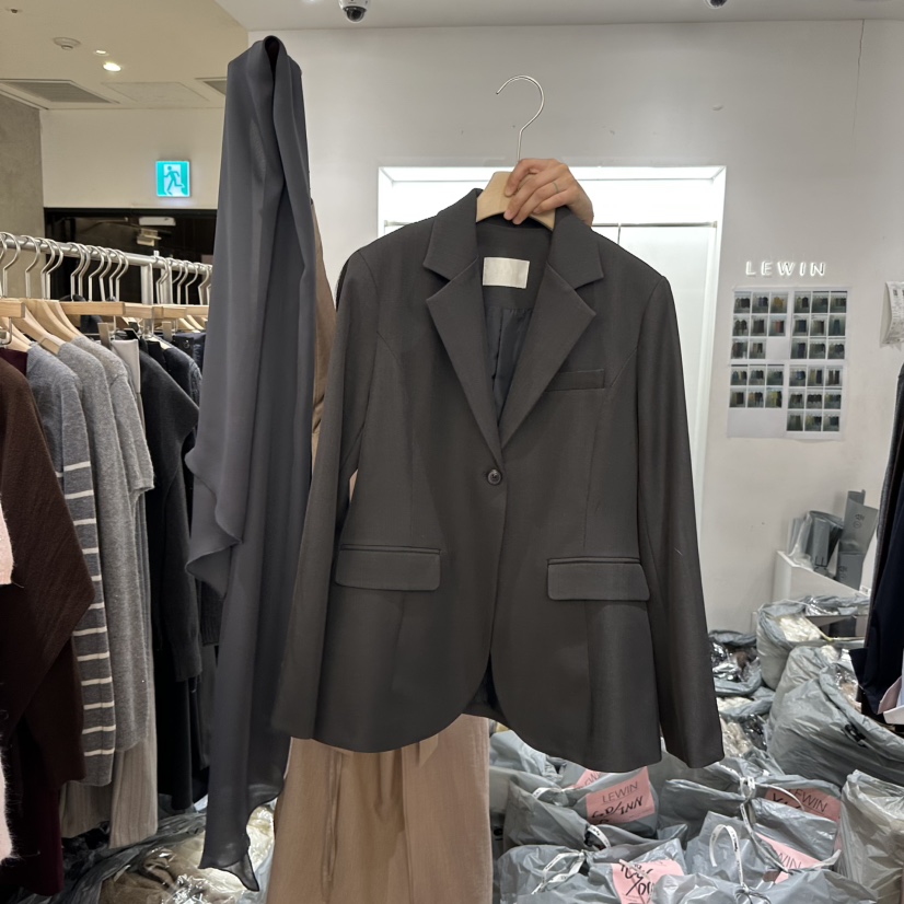 LEWIN韓國代購女裝新品休閑時尚人氣26春夏真品夾克含絲巾LEWIN夾克