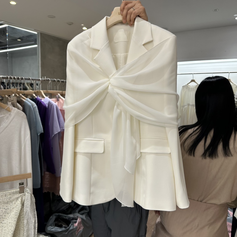 LEWIN韓國代購女裝新品休閑時尚人氣26春夏真品夾克含絲巾LEWIN夾克圖色1