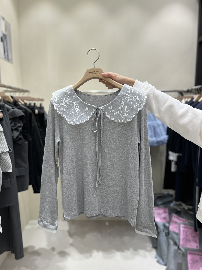 MARIE MARIE韓國直郵女裝新款熱賣26春夏人氣時尚長袖T恤MARIE MARIE長袖T恤圖色2