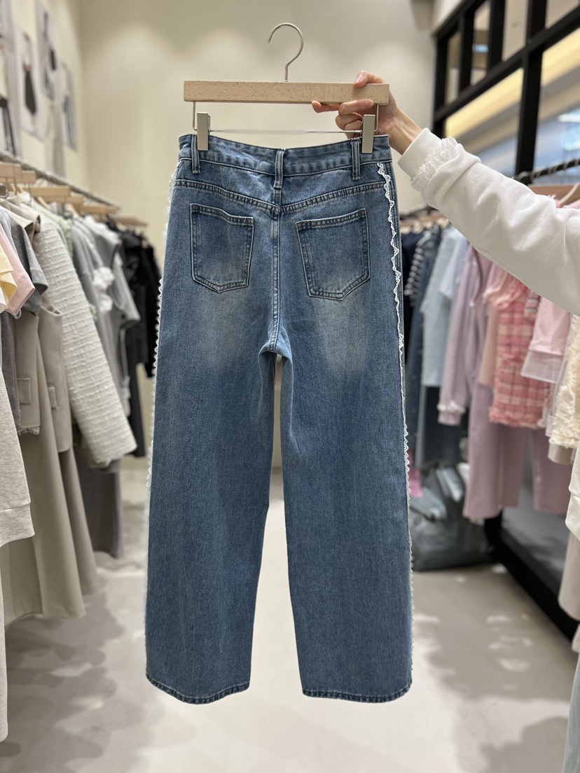 MARIE MARIE東大門直郵女裝新款熱賣職業時尚牛仔褲系帶MARIE MARIE牛仔褲