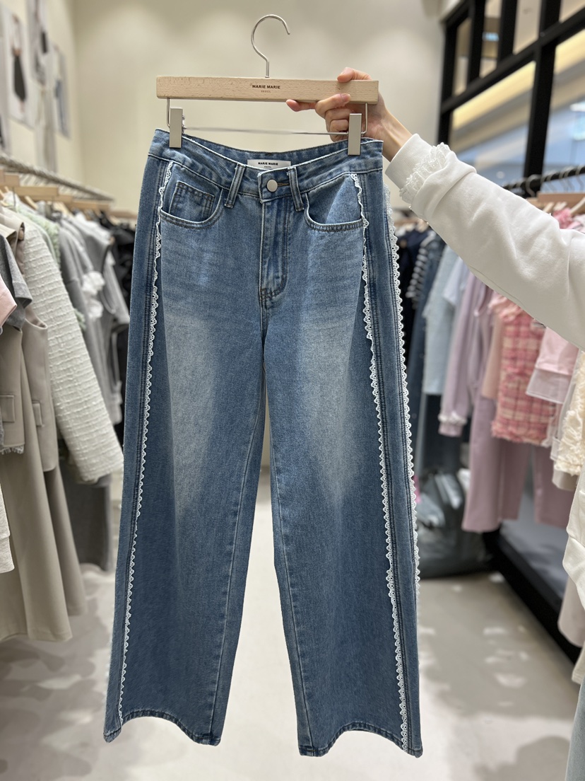 MARIE MARIE東大門直郵女裝新款熱賣職業時尚牛仔褲系帶MARIE MARIE牛仔褲圖色1