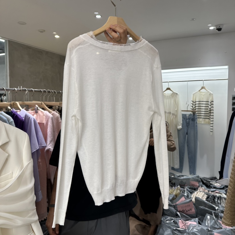 LEWIN韓國直郵女士新品推薦真品休閑職業時尚熱賣針織衫V領LEWIN針織衫