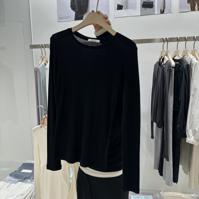 HAUTTE-P韓國代購女士新品真品26春夏推薦人氣長袖T恤修身HAUTTE長袖T恤圖色2