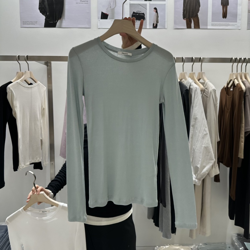 HAUTTE-P韓國代購女士新品真品26春夏推薦人氣長袖T恤修身HAUTTE長袖T恤圖色4