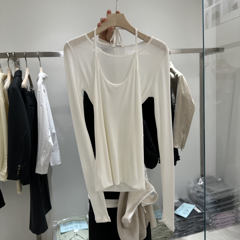 HAUTTE-P韓國代購女裝新款真品熱賣職業人氣長袖T恤假兩件HAUTTE長袖T恤圖色1
