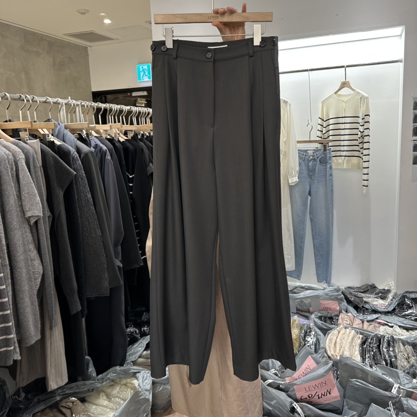 LEWIN韓國代購女裝新款熱賣休閑推薦26春夏人氣休閑褲紐扣LEWIN休閑褲圖色3