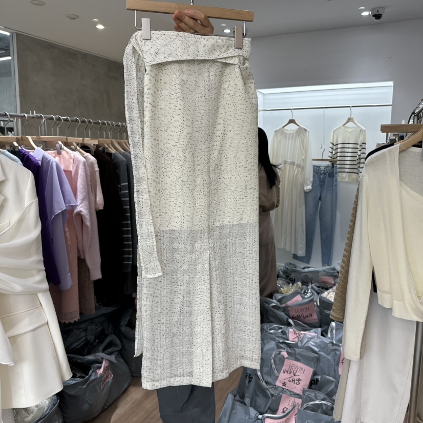 LEWIN韓國直郵女裝新款休閑熱賣真品人氣26春夏長裙披肩雪紡LEWIN長裙