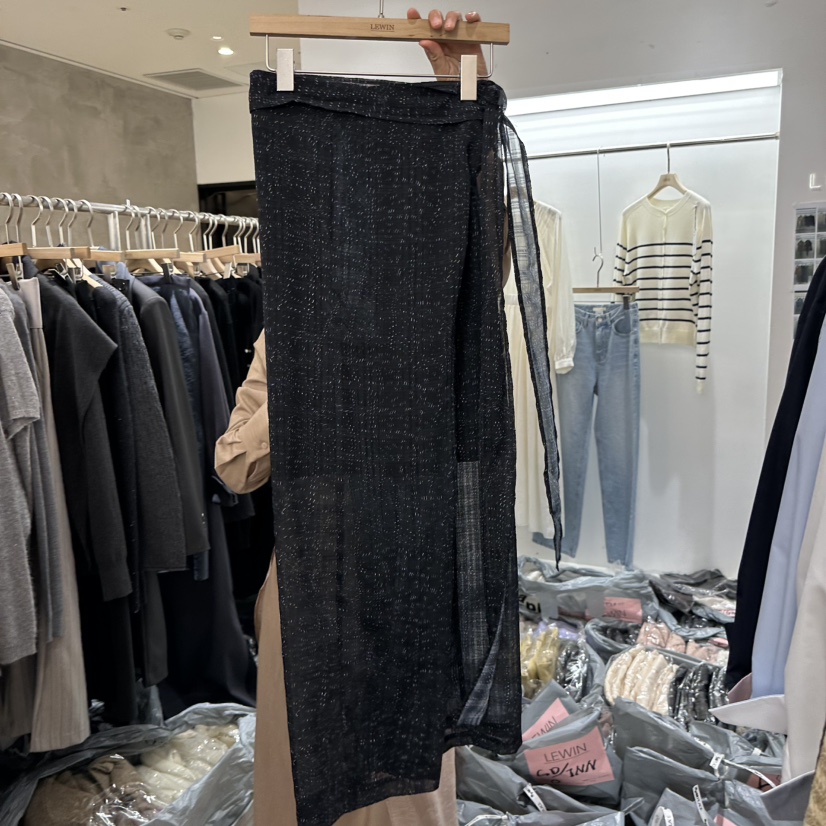 LEWIN韓國直郵女裝新款休閑熱賣真品人氣26春夏長裙披肩雪紡LEWIN長裙圖色2