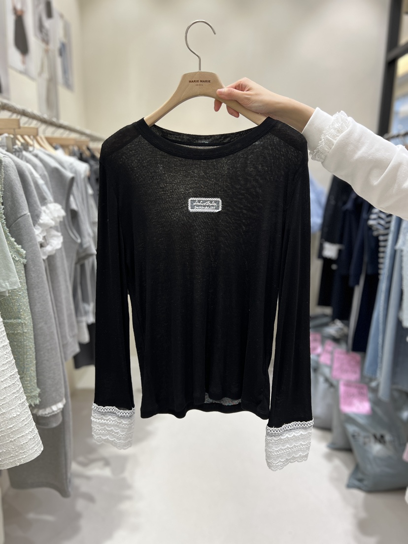 MARIE MARIE韓國代購女裝新款熱賣人氣26春夏休閑長袖T恤MARIE MARIE長袖T恤圖色3