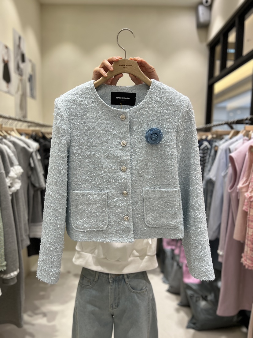 MARIE MARIE韓國直郵女裝新款人氣時尚夾克含飾品粗花呢MARIE MARIE夾克圖色1