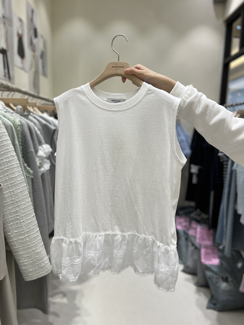 MARIE MARIE韓國直郵女士新品休閑熱賣吊帶背心刺繡蕾絲MARIE MARIE吊帶/背心圖色1