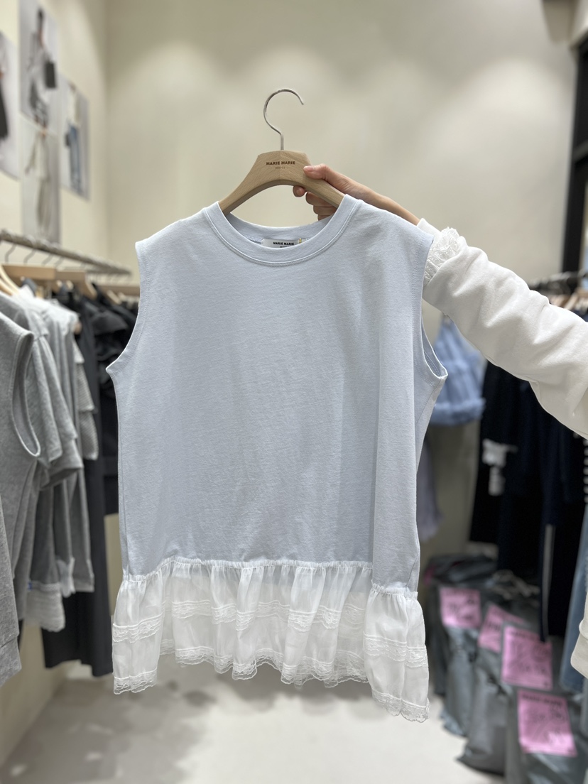 MARIE MARIE韓國直郵女士新品休閑熱賣吊帶背心刺繡蕾絲MARIE MARIE吊帶/背心圖色3