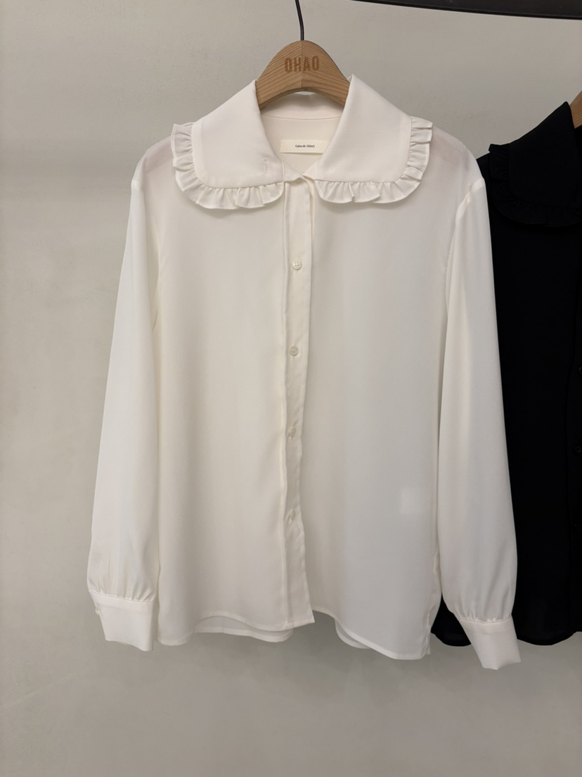 OHAO韓國直郵女士新款職業休閑推薦人氣真品時尚襯衫蕾絲衫OHAO/HA MONG襯衫/蕾絲衫圖色1