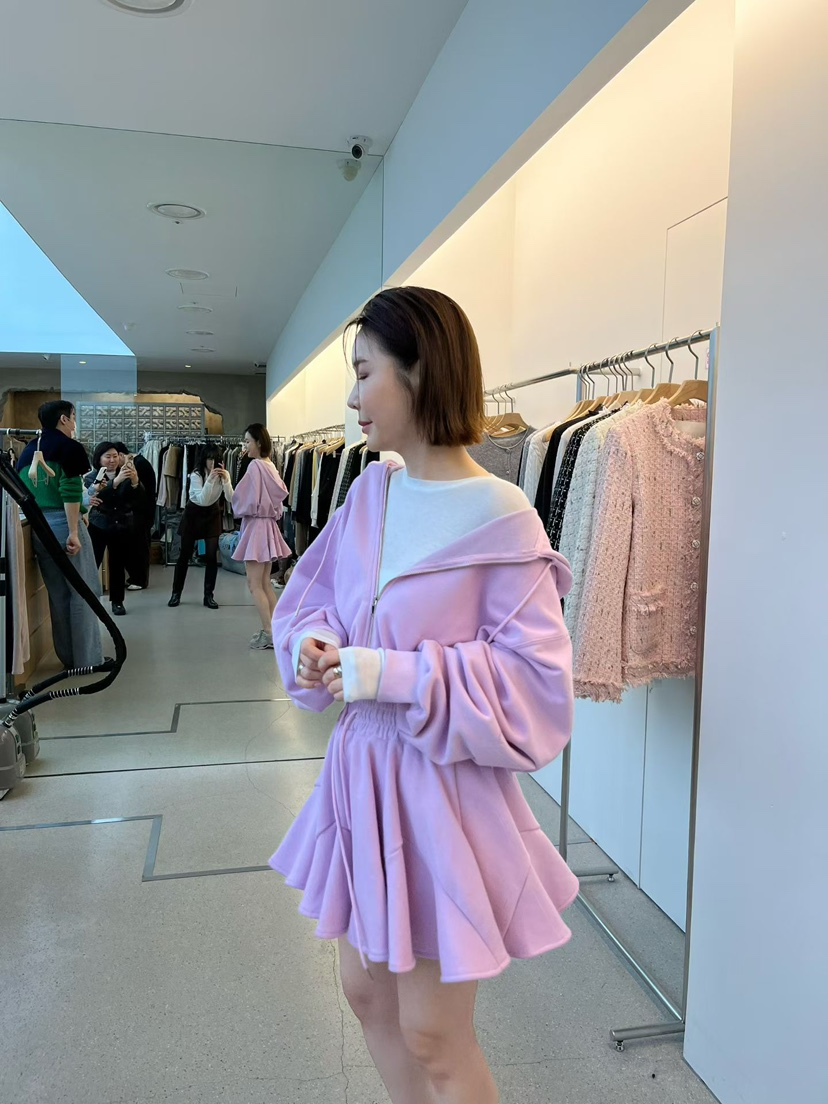 JUJU韓國代購女士新品時尚26春夏真品夾克連帽拉鏈衫短款JUJU夾克