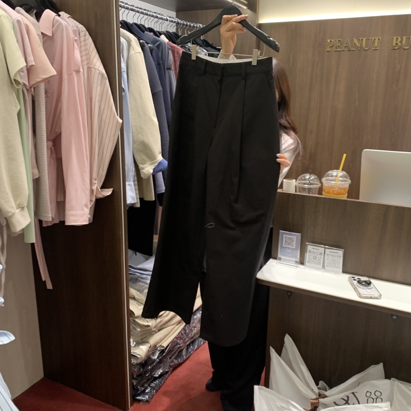 PEANUT BUTTER東大門實拍女士新款26春夏休閑褲棉質褶裥PEANUT BUTTER休閑褲