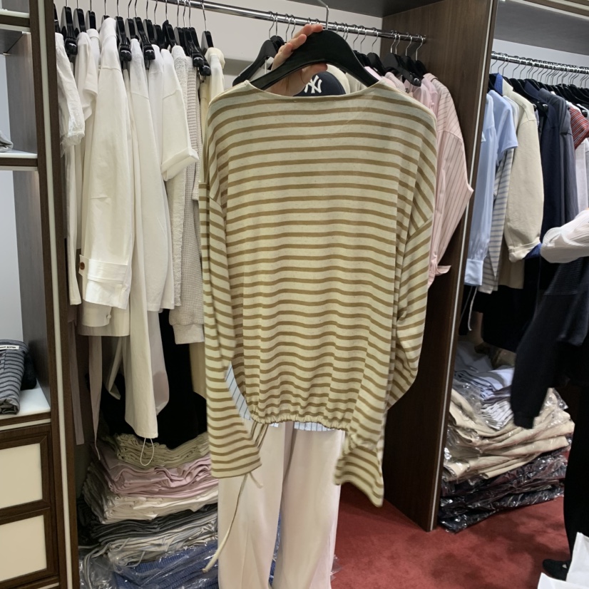 PEANUT BUTTER韓國直郵女裝新品真品人氣推薦長袖T恤亞麻PEANUT BUTTER長袖T恤