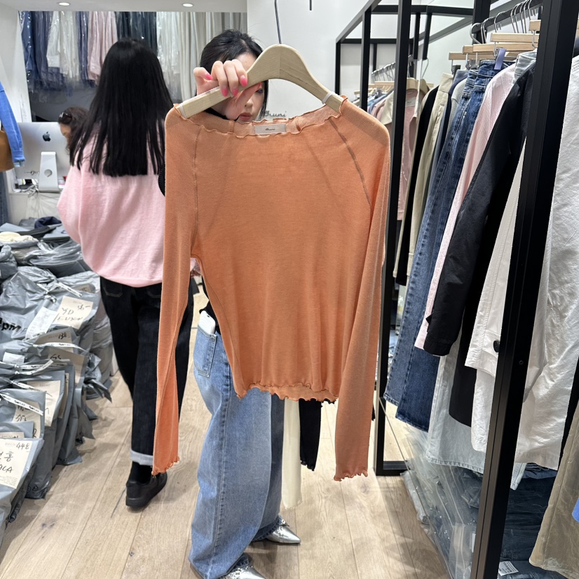 BRUNI/RICOTTA韓國代購女裝新款休閑26春夏真品職業長袖T恤BRUNI/RICOTTA長袖T恤圖色2