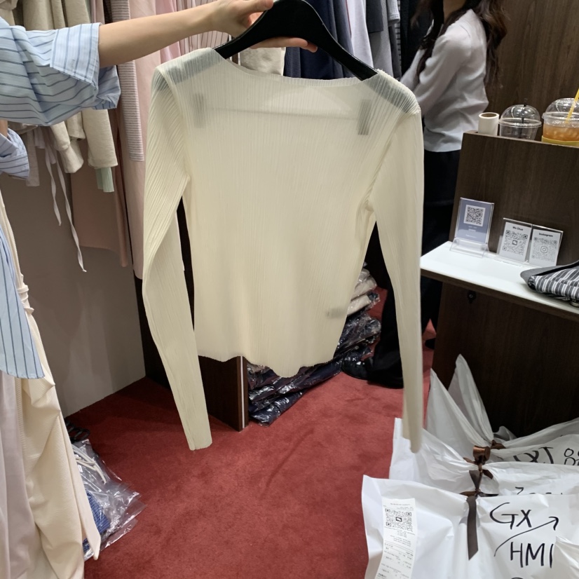 PEANUT BUTTER韓國代購女士新品休閑26春夏職業長袖T恤褶裥PEANUT BUTTER長袖T恤圖色1