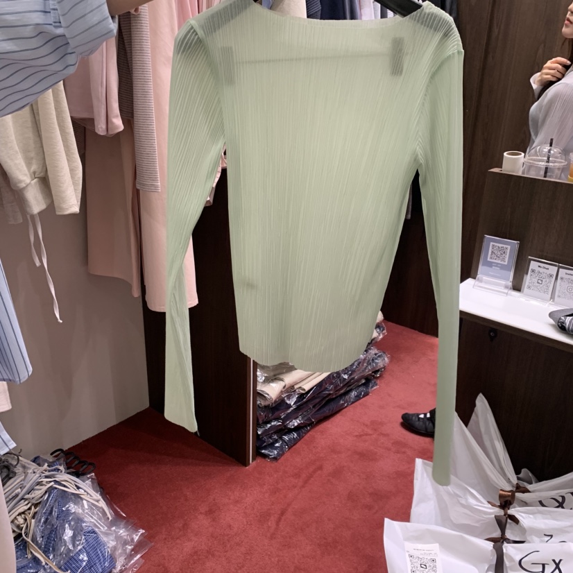 PEANUT BUTTER韓國代購女士新品休閑26春夏職業長袖T恤褶裥PEANUT BUTTER長袖T恤圖色3