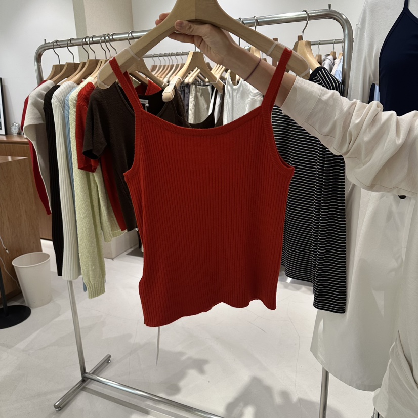 ANDMORE BUTTON韓國直郵女裝新品休閑職業26春夏吊帶背心紐扣ANDMORE BUTTON吊帶/背心