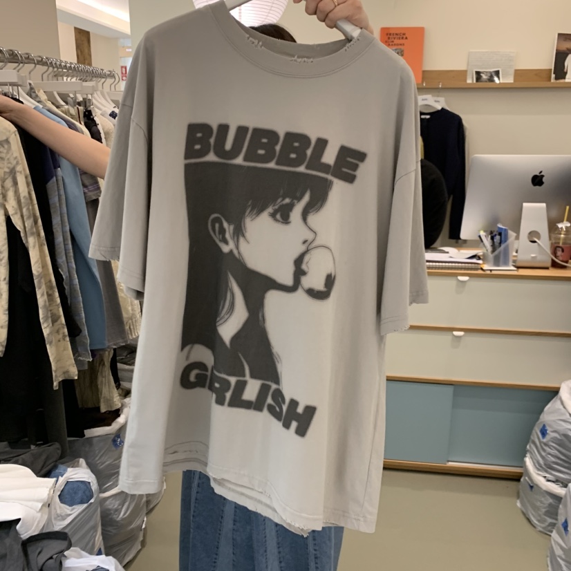 ARE東大門直郵女士新款推薦熱賣真品休閑人氣職業T恤復古ARE YOU/ARET恤圖色1