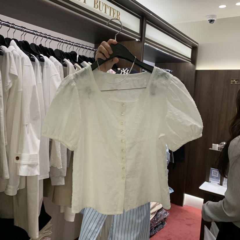 PEANUT BUTTER韓國代購女裝新款熱賣推薦襯衫蕾絲衫蕾絲PEANUT BUTTER襯衫/蕾絲衫圖色1