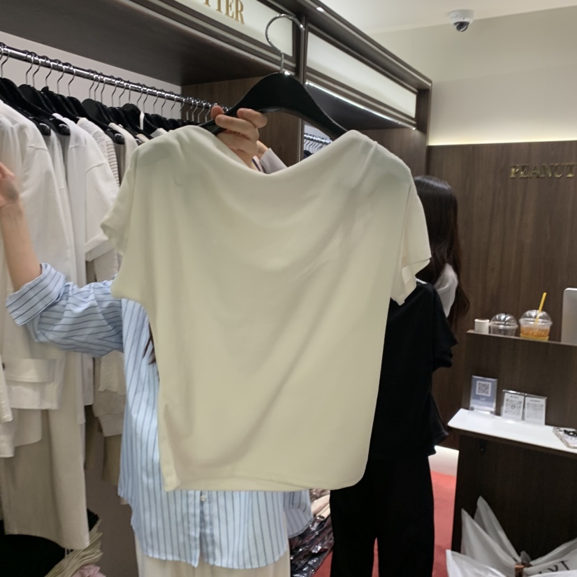PEANUT BUTTER韓國直郵女裝新品真品推薦職業休閑T恤褶裥PEANUT BUTTERT恤
