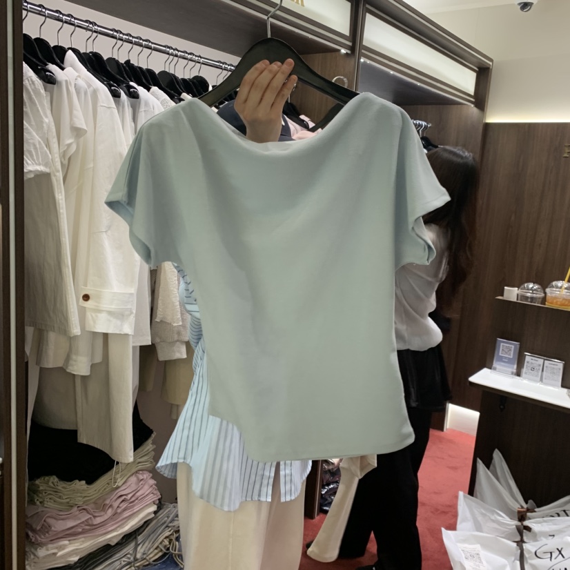 PEANUT BUTTER韓國直郵女裝新品真品推薦職業休閑T恤褶裥PEANUT BUTTERT恤圖色5